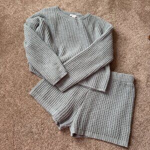 Sincerely Jules Green Boucle Pullover Top & Shorts Set X-Large